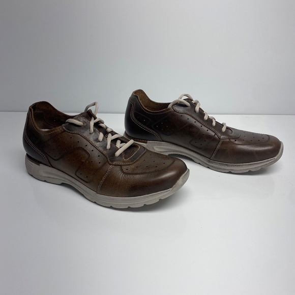 Dansko Brown Leather Oxford Sneakers with White Soles - Picture 6 of 9